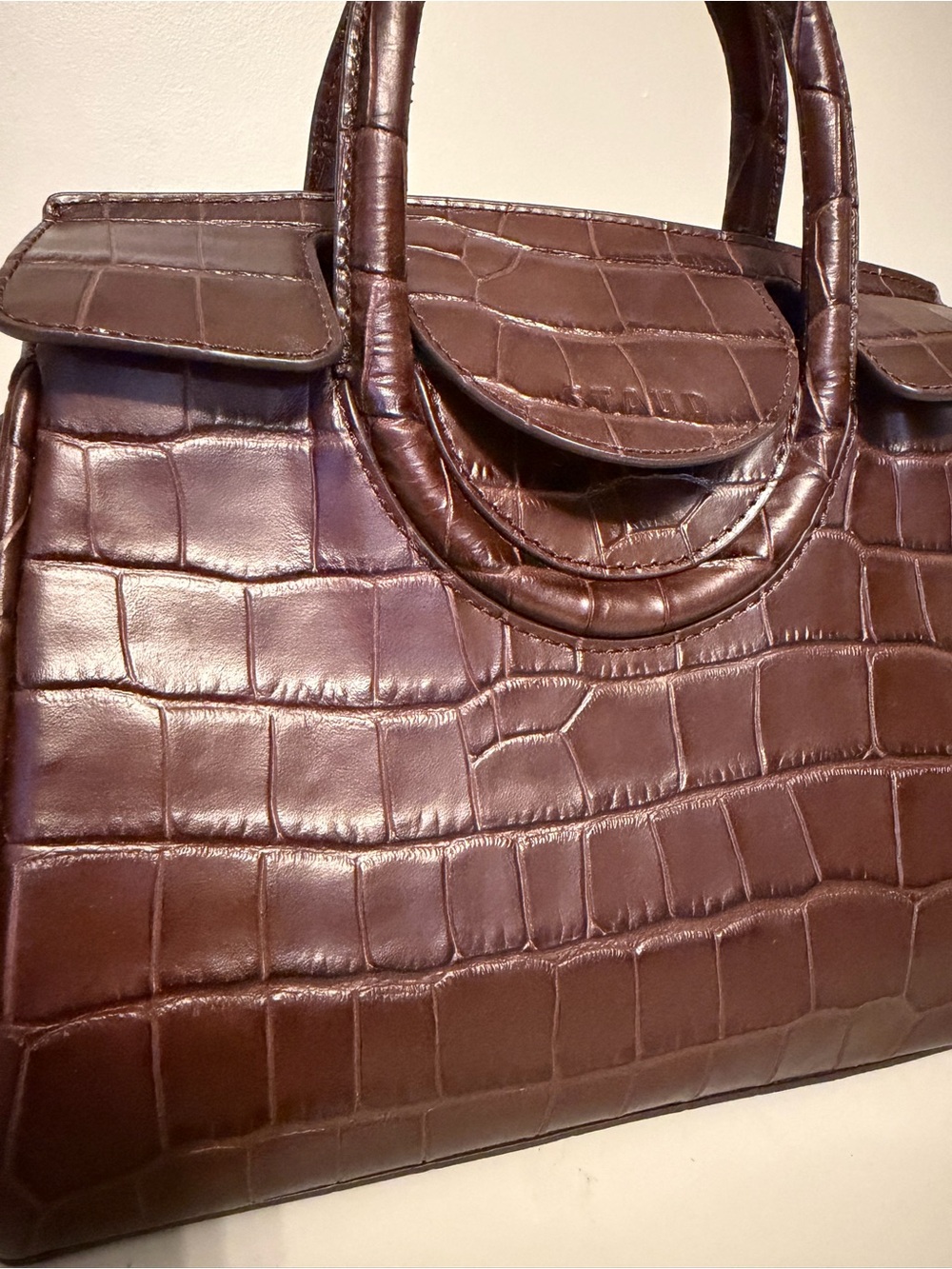 STAUD MAUDE MINI CARRYALL ESPRESSO CROCO - Picture 4 of 5